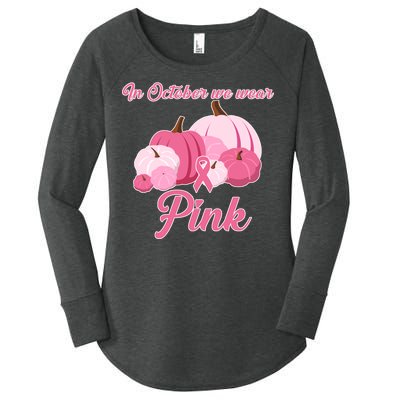 Wear Pin In October Breast Cancer Awareness Autumn Women's Perfect Tri Tunic Long Sleeve Shirt