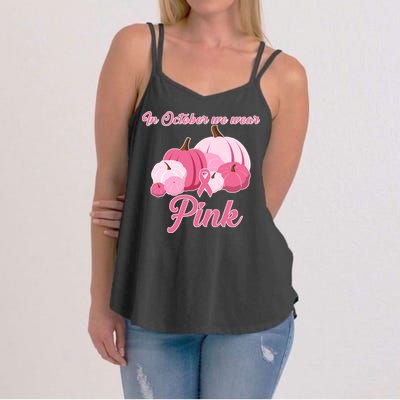 Wear Pin In October Breast Cancer Awareness Autumn Women's Strappy Tank