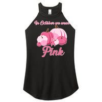 Wear Pin In October Breast Cancer Awareness Autumn Women's Perfect Tri Rocker Tank