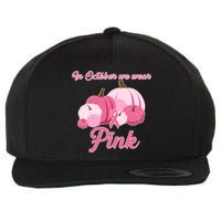 Wear Pin In October Breast Cancer Awareness Autumn Wool Snapback Cap