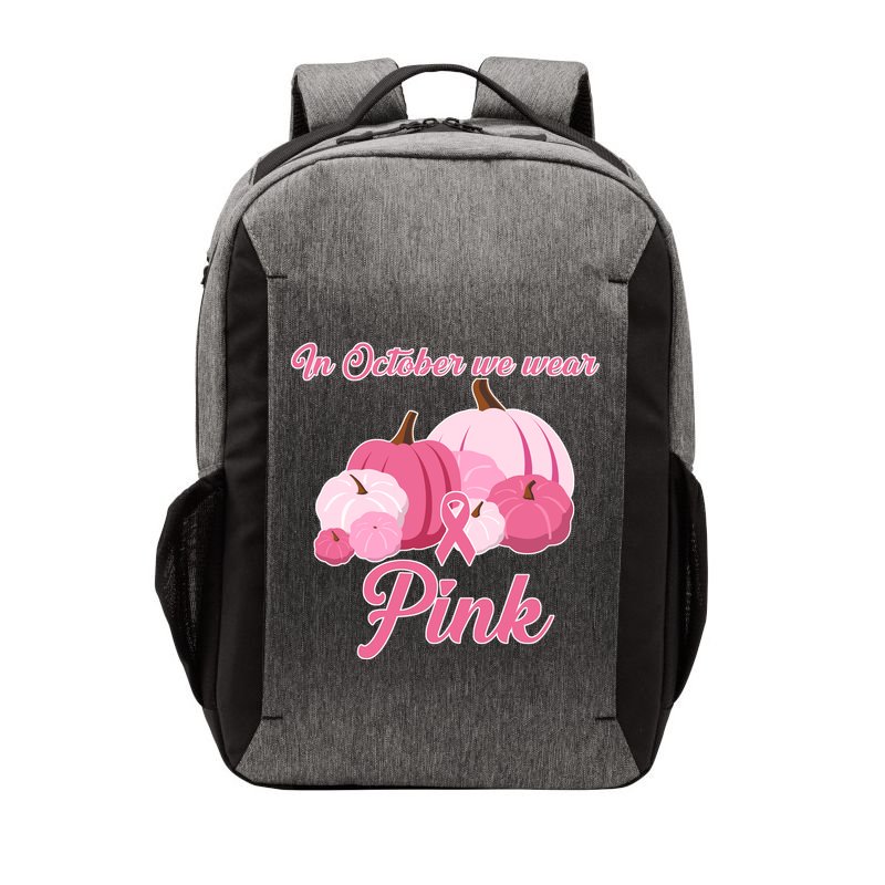 Wear Pin In October Breast Cancer Awareness Autumn Vector Backpack