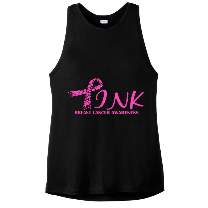 Wear Pink Breast Cancer Awareness Ladies PosiCharge Tri-Blend Wicking Tank