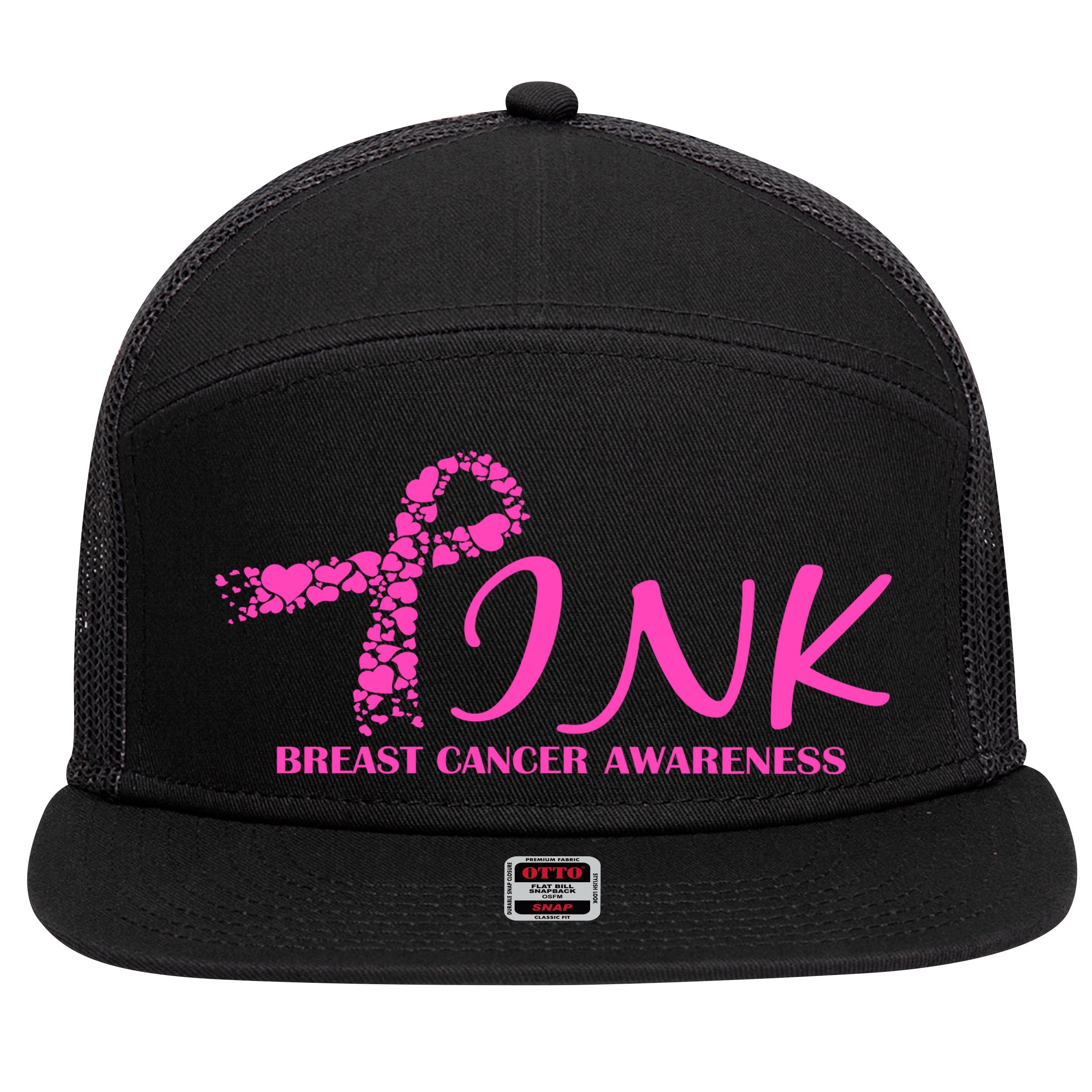 Wear Pink Breast Cancer Awareness 7 Panel Mesh Trucker Snapback Hat