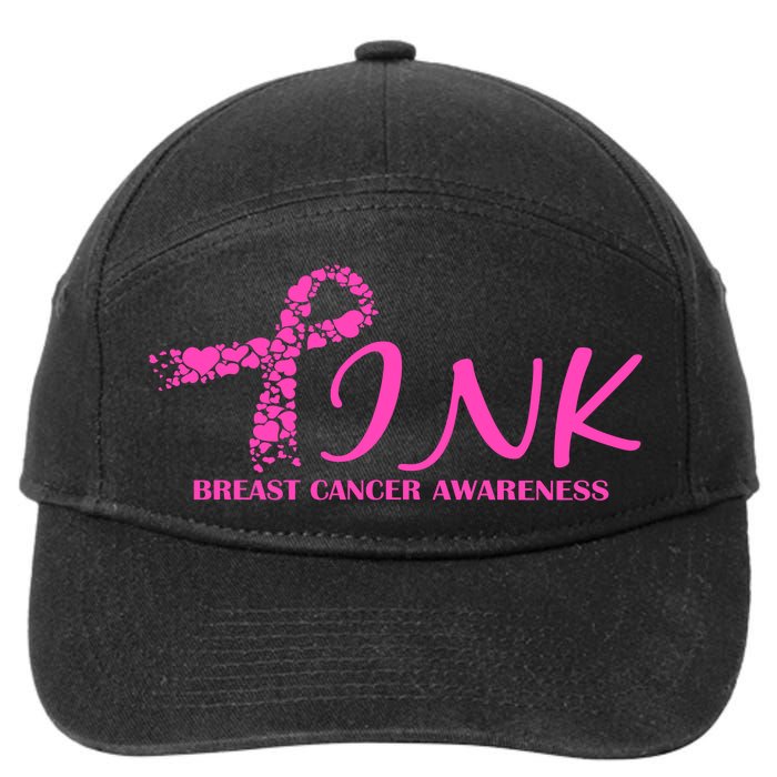 Wear Pink Breast Cancer Awareness 7-Panel Snapback Hat