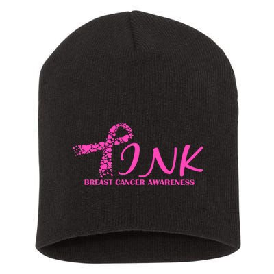 Wear Pink Breast Cancer Awareness Short Acrylic Beanie