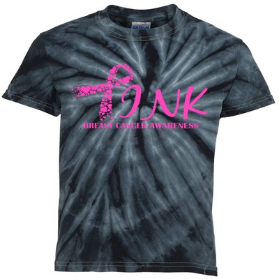 Wear Pink Breast Cancer Awareness Kids Tie-Dye T-Shirt