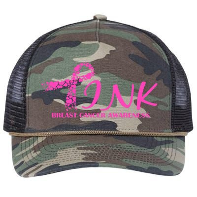 Wear Pink Breast Cancer Awareness Retro Rope Trucker Hat Cap