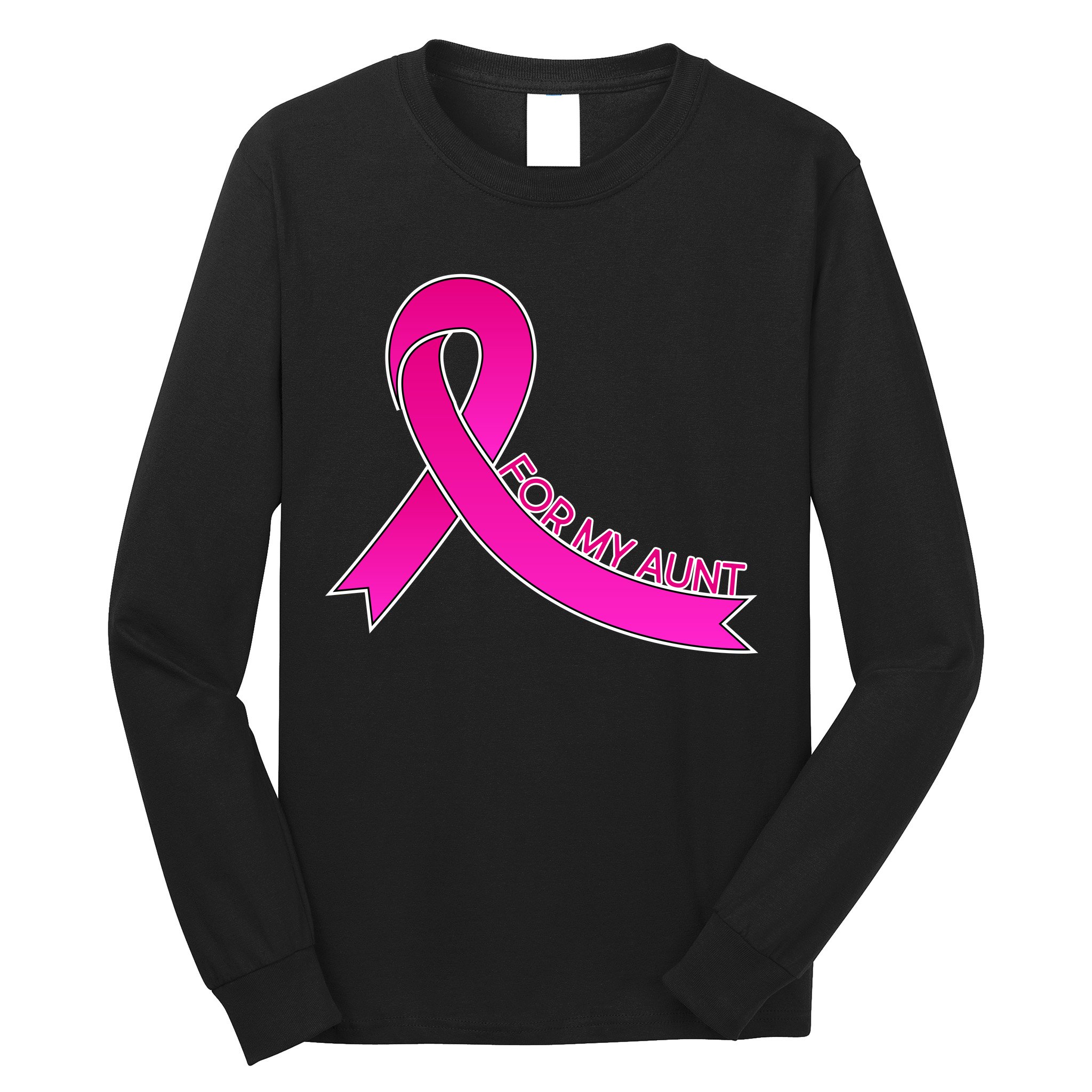 Wear Pink For My Aunt Breast Cancer Awareness Long Sleeve Shirt