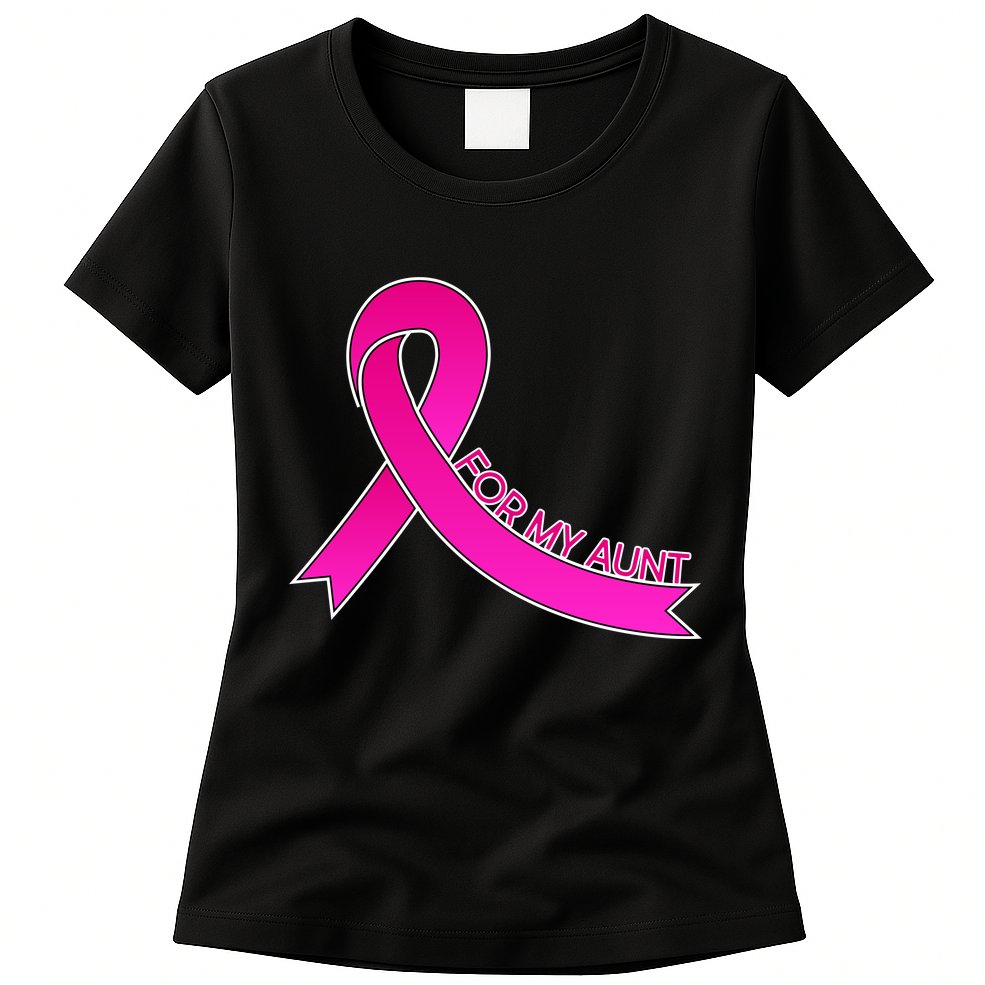 Wear Pink For My Aunt Breast Cancer Awareness Womens T-Shirt