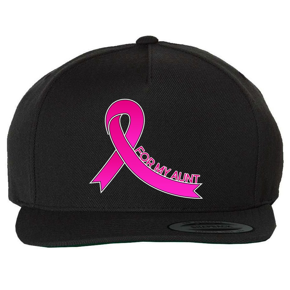 Wear Pink For My Aunt Breast Cancer Awareness Wool Snapback Cap