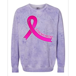 Wear Pink For My Mom Breast Cancer Awareness Colorblast Crewneck Sweatshirt