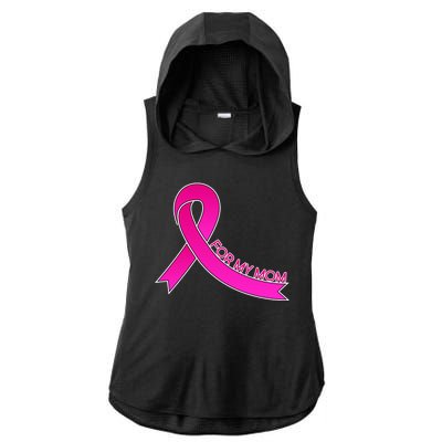 Wear Pink For My Mom Breast Cancer Awareness Ladies PosiCharge Tri-Blend Wicking Draft Hoodie Tank