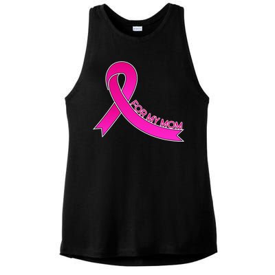 Wear Pink For My Mom Breast Cancer Awareness Ladies PosiCharge Tri-Blend Wicking Tank