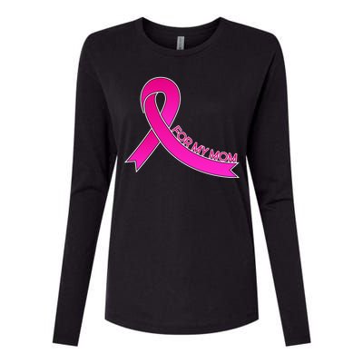 Wear Pink For My Mom Breast Cancer Awareness Womens Cotton Relaxed Long Sleeve T-Shirt