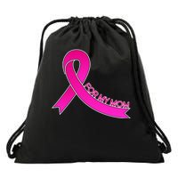 Wear Pink For My Mom Breast Cancer Awareness Drawstring Bag