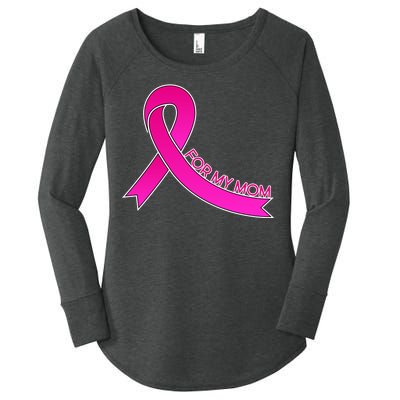 Wear Pink For My Mom Breast Cancer Awareness Women's Perfect Tri Tunic Long Sleeve Shirt