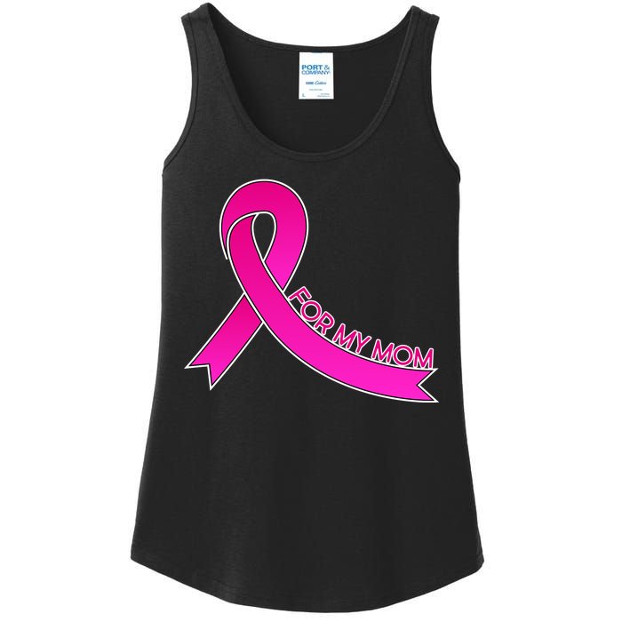 Wear Pink For My Mom Breast Cancer Awareness Ladies Essential Tank