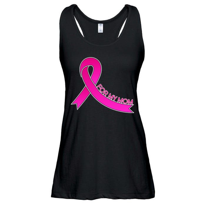 Wear Pink For My Mom Breast Cancer Awareness Ladies Essential Flowy Tank