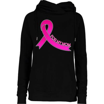 Wear Pink For My Mom Breast Cancer Awareness Womens Funnel Neck Pullover Hood