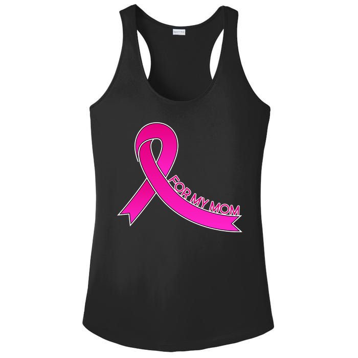 Wear Pink For My Mom Breast Cancer Awareness Ladies PosiCharge Competitor Racerback Tank