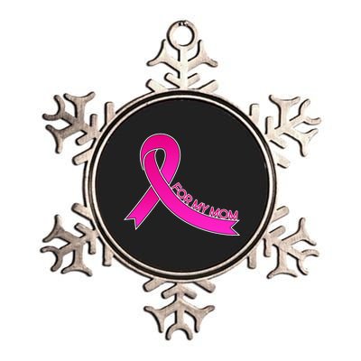 Wear Pink For My Mom Breast Cancer Awareness Metallic Star Ornament