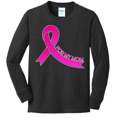 Wear Pink For My Mom Breast Cancer Awareness Kids Long Sleeve Shirt