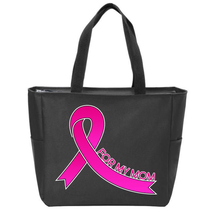 Wear Pink For My Mom Breast Cancer Awareness Zip Tote Bag