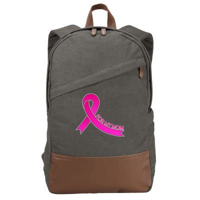 Wear Pink For My Mom Breast Cancer Awareness Cotton Canvas Backpack