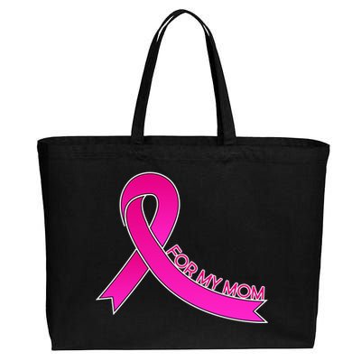 Wear Pink For My Mom Breast Cancer Awareness Cotton Canvas Jumbo Tote