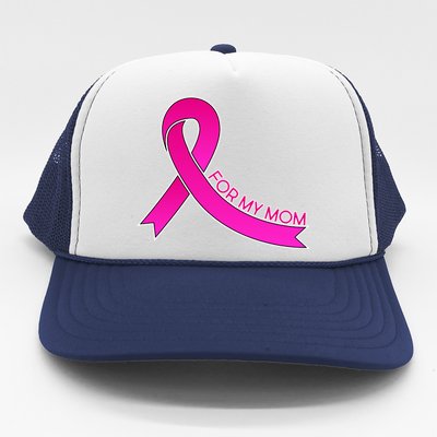 Wear Pink For My Mom Breast Cancer Awareness Trucker Hat