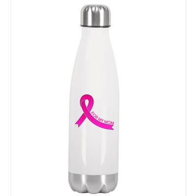 Wear Pink For My Mom Breast Cancer Awareness Stainless Steel Insulated Water Bottle