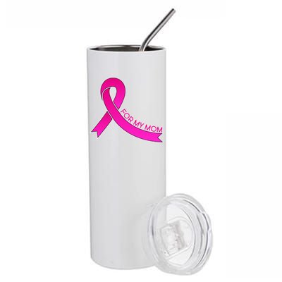 Wear Pink For My Mom Breast Cancer Awareness Stainless Steel Tumbler