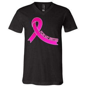 Wear Pink For My Sister Breast Cancer Awareness V-Neck T-Shirt