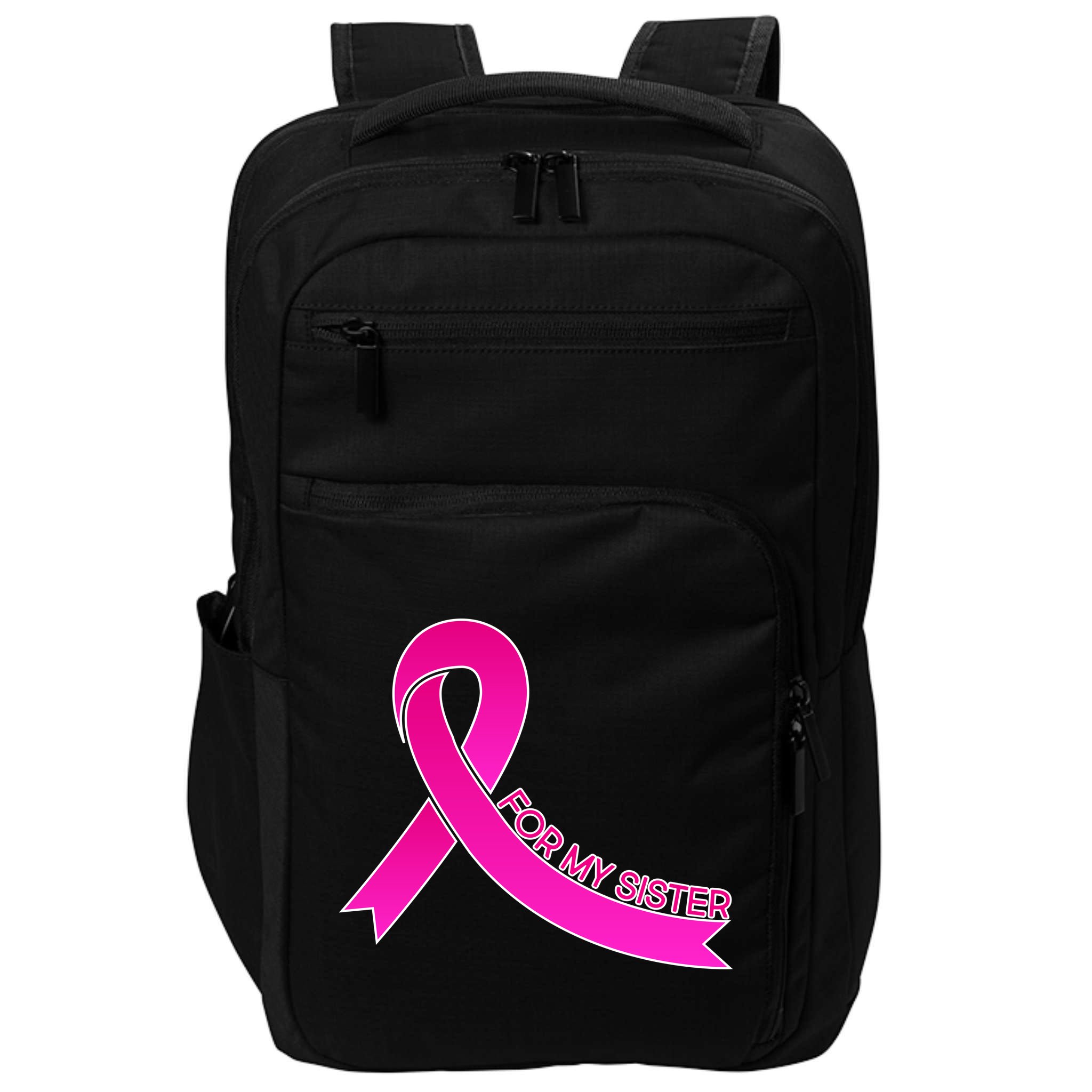 Wear Pink For My Sister Breast Cancer Awareness Impact Tech Backpack