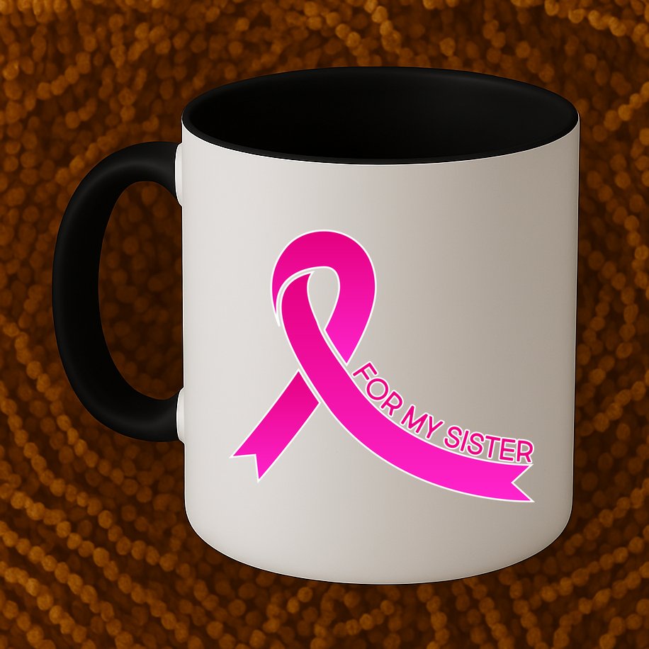 Wear Pink For My Sister Breast Cancer Awareness Mug