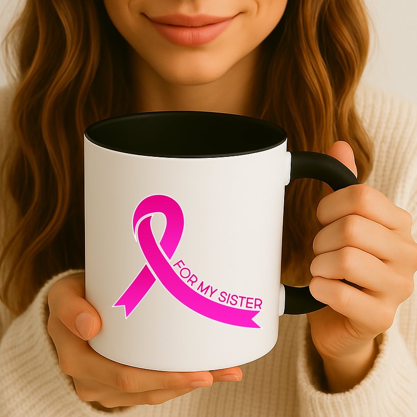 Wear Pink For My Sister Breast Cancer Awareness Mug