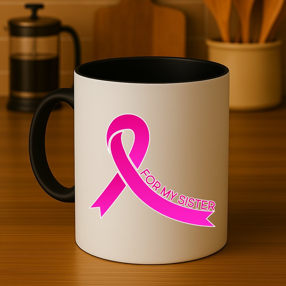 Wear Pink For My Sister Breast Cancer Awareness Mug
