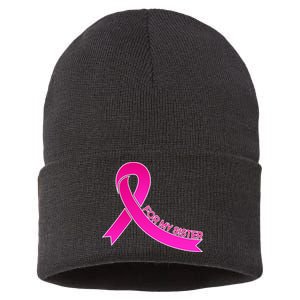 Wear Pink For My Sister Breast Cancer Awareness Sustainable Knit Beanie