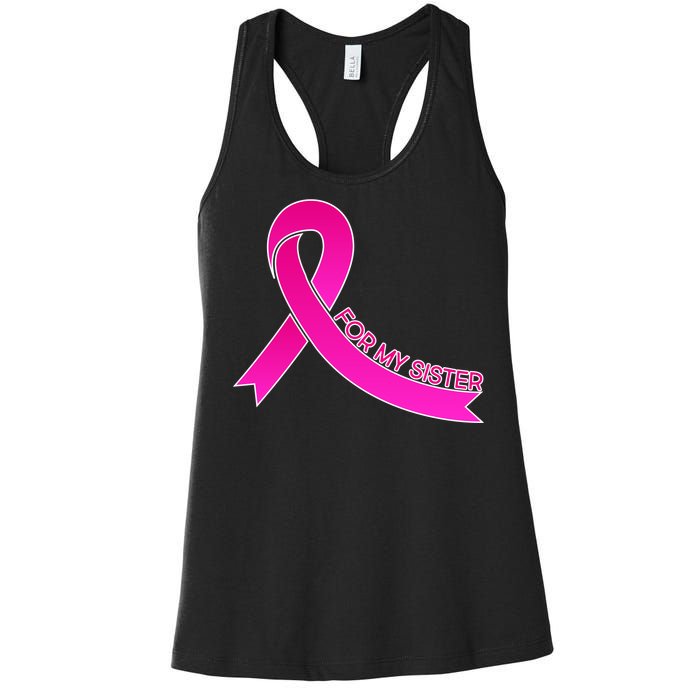 Wear Pink For My Sister Breast Cancer Awareness Women's Racerback Tank