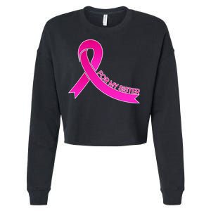 Wear Pink For My Sister Breast Cancer Awareness Cropped Pullover Crew