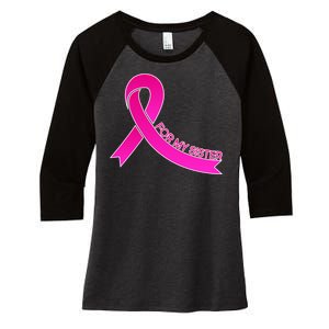 Wear Pink For My Sister Breast Cancer Awareness Women's Tri-Blend 3/4-Sleeve Raglan Shirt