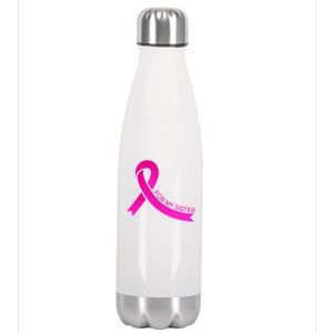 Wear Pink For My Sister Breast Cancer Awareness Stainless Steel Insulated Water Bottle