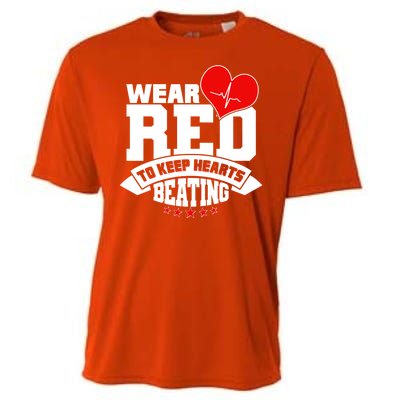 Wear Red To Keep Hearts Beating Heart Health Awareness Cooling Performance Crew T-Shirt