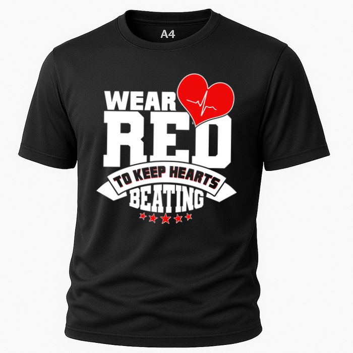 Wear Red To Keep Hearts Beating Heart Health Awareness Cooling Performance Crew T-Shirt