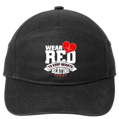 Wear Red To Keep Hearts Beating Heart Health Awareness 7-Panel Snapback Hat