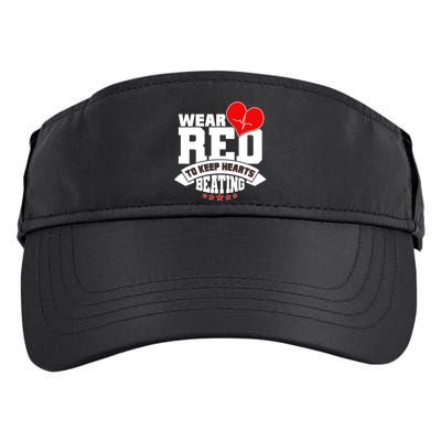 Wear Red To Keep Hearts Beating Heart Health Awareness Adult Drive Performance Visor