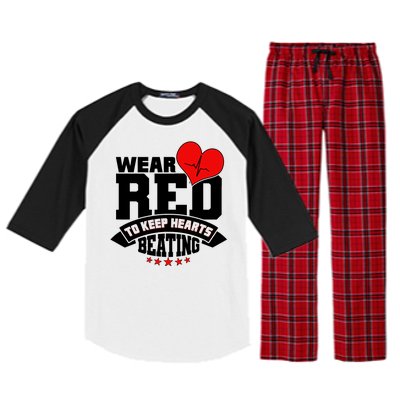 Wear Red To Keep Hearts Beating Heart Health Awareness Raglan Sleeve Pajama Set