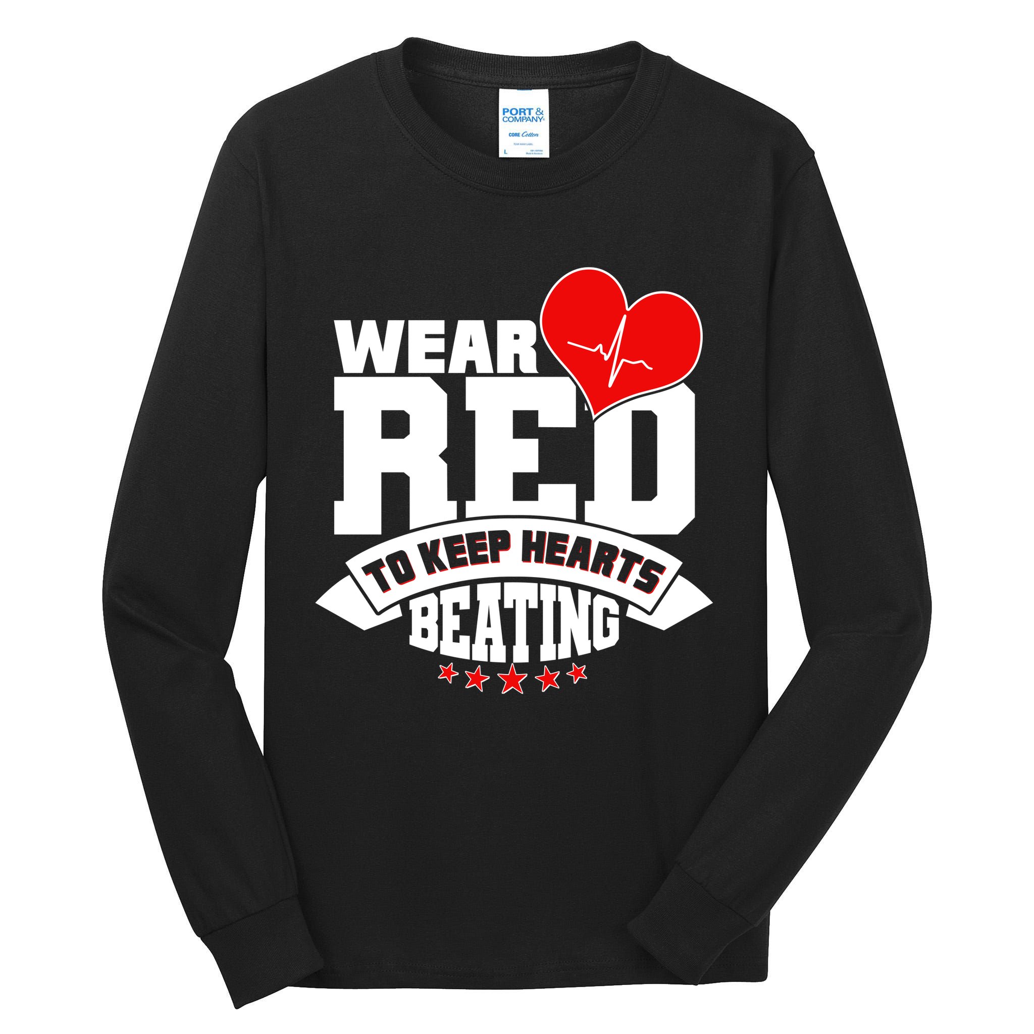 Wear Red To Keep Hearts Beating Heart Health Awareness Tall Long Sleeve T-Shirt