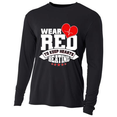 Wear Red To Keep Hearts Beating Heart Health Awareness Cooling Performance Long Sleeve Crew