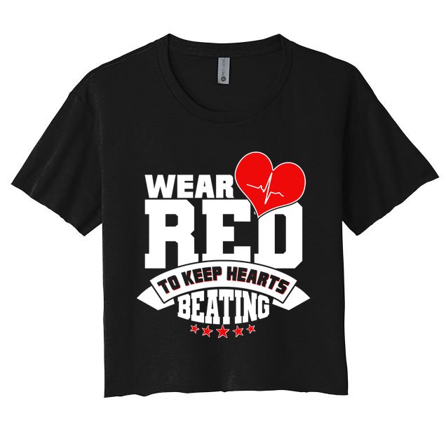 Wear Red To Keep Hearts Beating Heart Health Awareness Crop Top